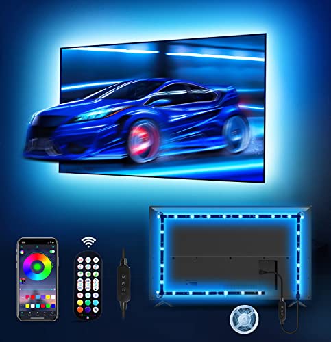 MATICOD Led Backlight for TV, 13.1ft RGB Strip Lights for TV Behind for 45-60in TV with Bluetooth Smart App Remote Control Music Sync, USB Powered RGB 5050