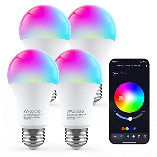 Maxcio Smart LED Light Bulb Dimmable, RGBCW Color Changing Light Bulbs
