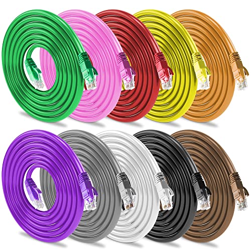 MAXLIN CABLE Cat6 Ethernet Cable 25ft Multicolored LAN Network Patch Cord