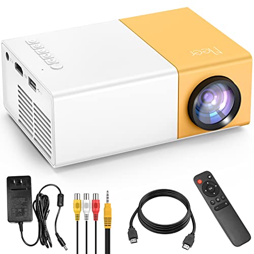 Mini Projector, AKIYO Portable Projector for Outdoor Built-in Battery, DLP  Short Throw Projector, 1080P Full HD Supported Video Projector Compatible