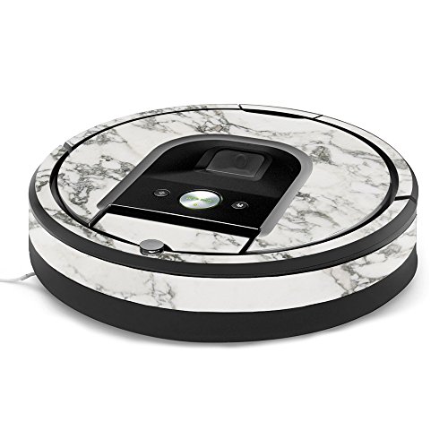 MightySkins Skin Compatible with iRobot Roomba 960 Robot Vacuum - White Marble