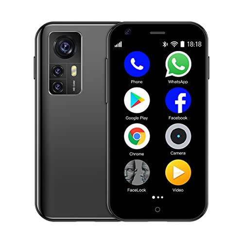 Mini Smartphone Unlocked 1GB RAM 8GB ROM Small Cell Phones, 2.5'' Touch Screen Quad Core Android Tiny Phone/3G/WiFi/Dual SIM/HD Camera/Google Play Mobile Phone (Black)
