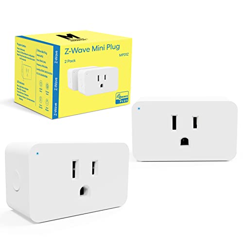 Minoston Zwave Plug, Z-Wave hub Required, Bult in Zwave Repeater, 700 Z-Wave Smart Plug Outlet Switch 2 Pack Compatible with SmartThings, Hubitat, Wink, Works with Alexa Google Home, White(MP31Z)