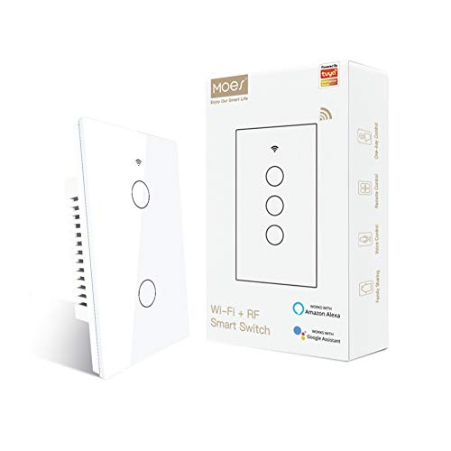 MOES 2.4GHz WiFi Wall Touch Smart Switch - Control Lights with Ease