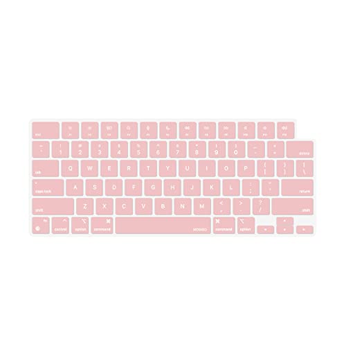 MOSISO Keyboard Cover Skin Compatible with MacBook Air 15 M2 A2941 2023, Compatible with MacBook Air 13.6 M2 A2681, Compatible with MacBook Pro 14/16 M2 M1 A2779 A2442 A2780 A2485, Rose Quartz