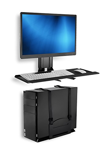 Mount-It! Monitor and Keyboard Wall Mount with CPU Holder