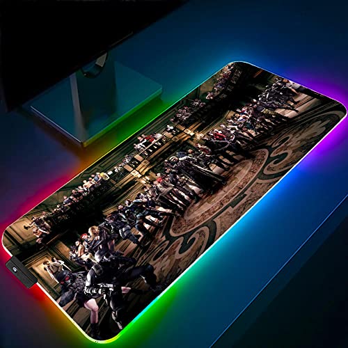 Mouse Pads Resident Evil Game RGB Gaming Mouse Mat Computer XXL Large Gamer Mousepad LED Desk Play Mat