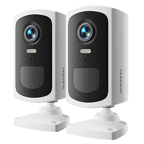 MUBVIEW Wireless Outdoor Security Camera - 2 Pack 2K WiFi Camera with Spotlight/Siren