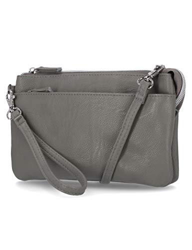 Mundi Brady Anti Theft Womens Cell Phone Crossoby Bag RFID Purse Wallet (Grey)