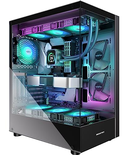 MUSETEX K2 Gaming PC Case with PWM ARGB Fans