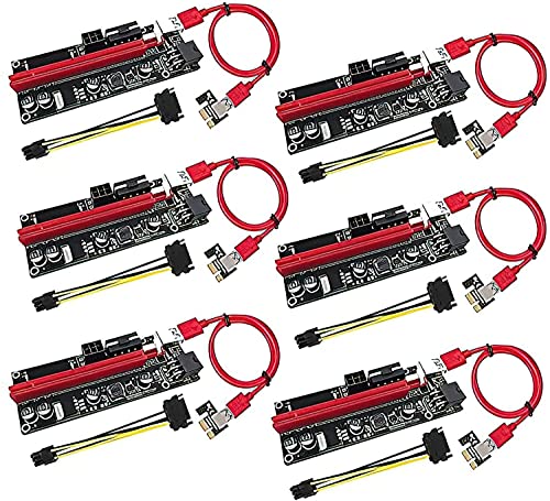 N N.ORANIE 6 Pack PCIE Riser Adapter Card for GPU Crypto Mining