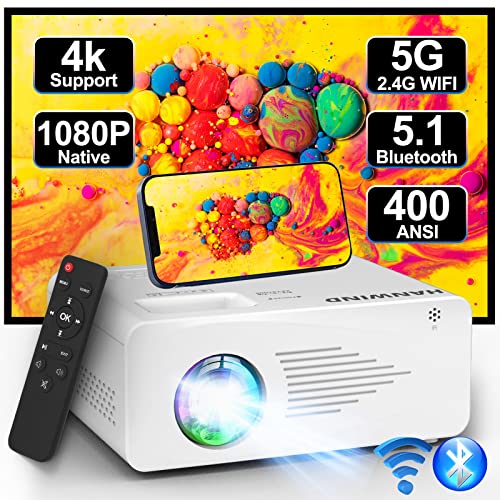 Native 1080P Projector with 5G WiFi and Bluetooth