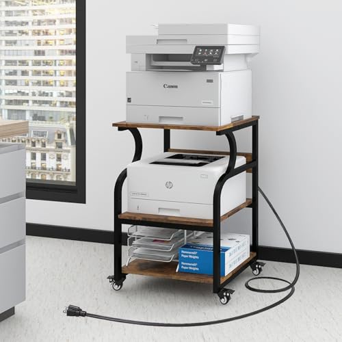 Natwind Large Printer Stand with Adjustable Storage Shelf