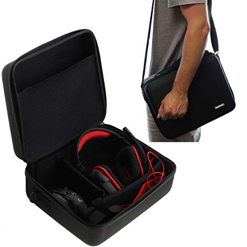 Navitech Black Rugged Gaming Headphones Case Cover Compatible with The Logitech G432
