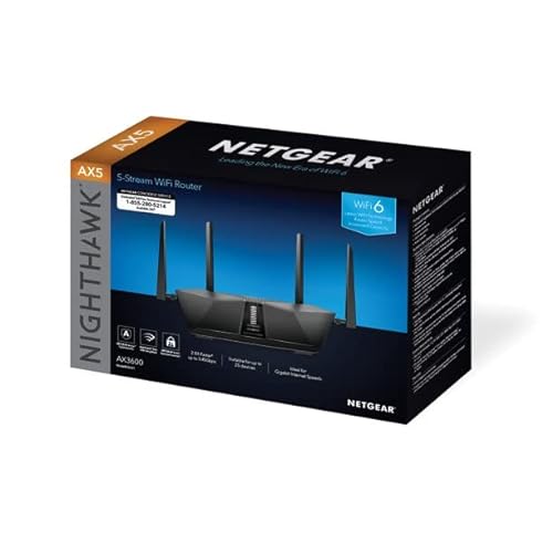 Netgear Nighthawk 5-Stream AX3600 Dual-Band WiFi 6 Router (up to 3.45Gbps) - RAX41