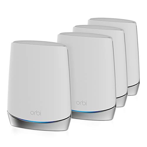 NETGEAR Orbi Whole Home Tri-Band Mesh WiFi 6 System (RBK754) – Router with 3 Satellite Extenders