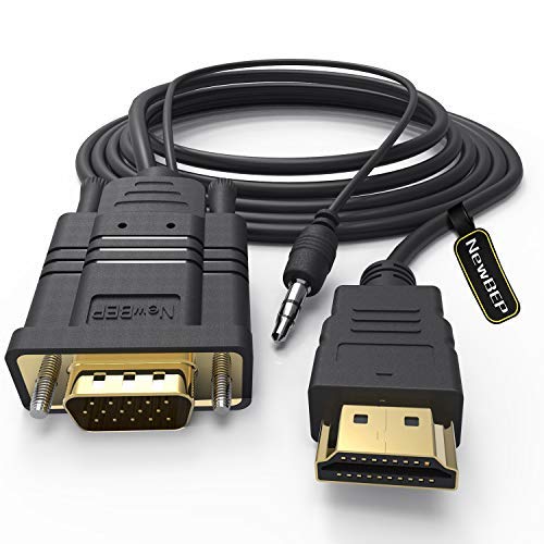 NewBEP HDMI to VGA Cable Adapter with 3.5mm Audio Cord
