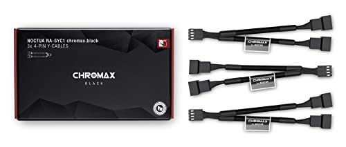 Noctua NA-SYC1 chromax.Black, 4 Pin Y-Cables for PC Fans (Black)