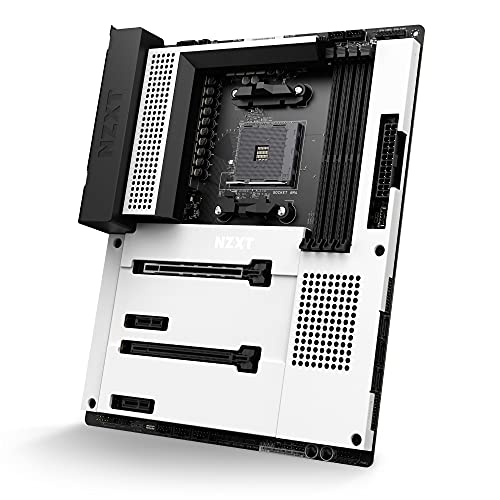 NZXT N7 B550 - N7-B55XT-W1 - AMD B550 chipset (Supports AMD Socket AM4 Ryzen CPUs) - ATX Gaming Motherboard - Integrated Rear I/O Shield - Wifi 6 connectivity - White