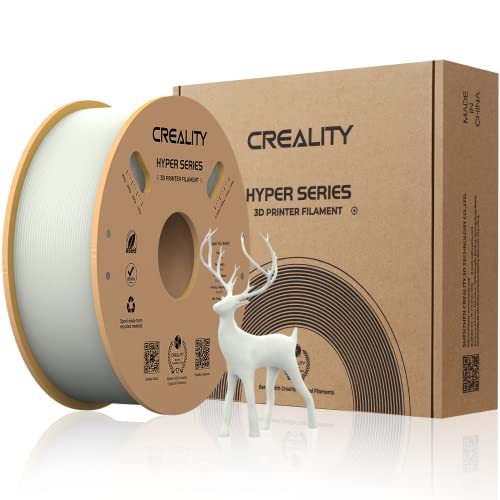 Official 3D Printer Filament Hyper PLA Filament, Creality PLA 3D Printing Filament for High-Speed Printing, Durable and Resistant, Smooth, Dimensional Accuracy +/-0.02mm, 2.2lbs/Spool (White)