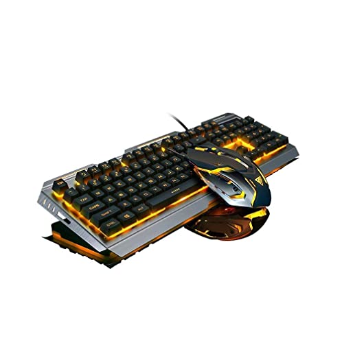Orange Yellow Gaming Keyboard Mouse Combo
