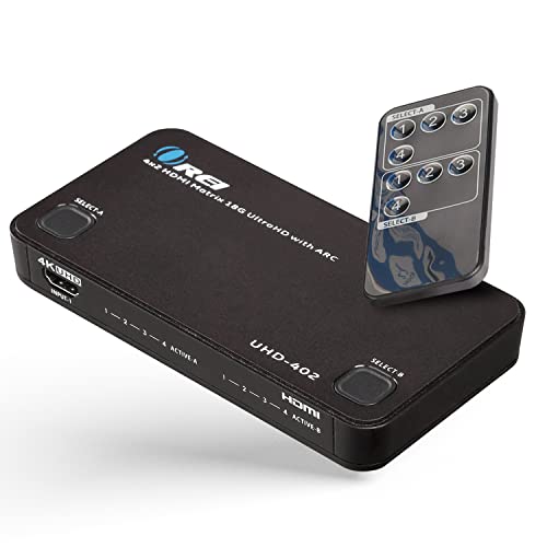 OREI 4K HDMI Matrix Switch 4 X 2 - UltraHD with Arc Support