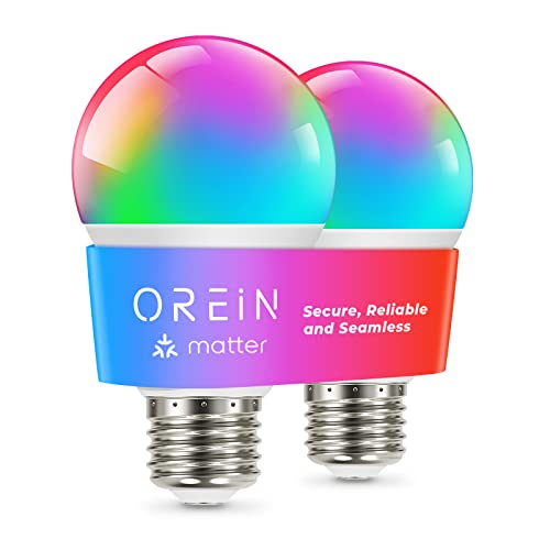 OREiN Matter Smart Light Bulbs - Reliable WiFi Bulbs with Multi-Platform Compatibility