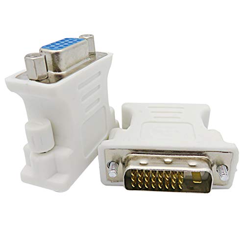 OUOU VGA Adapter DVI-I 24+1 Male to VGA 15 Pin Female Adapter (2 Pack)