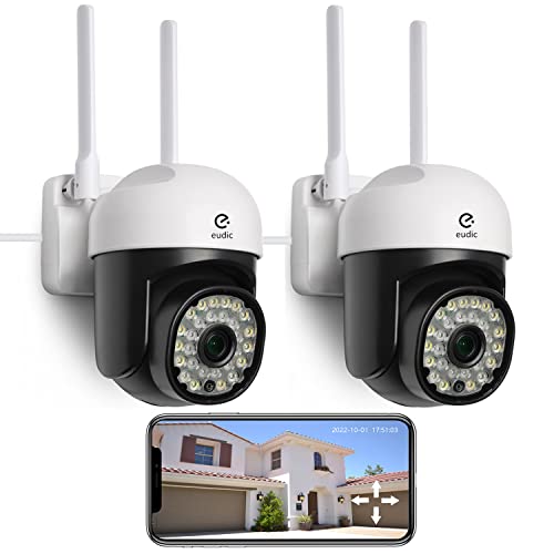 Outdoor Security Camera 2 Pack with Free Cloud Storage, WiFi, Night Vision, 2 Way Audio
