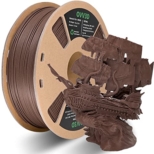 OVV3D Wood PLA Filament 1.75mm, Black Walnut Wood 3D Printer Filament