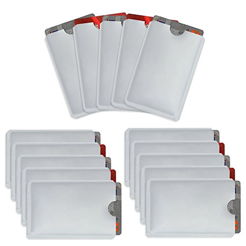Owfeel RFID Blocking Card Sleeves - Pack of 15 Contactless Card Protectors