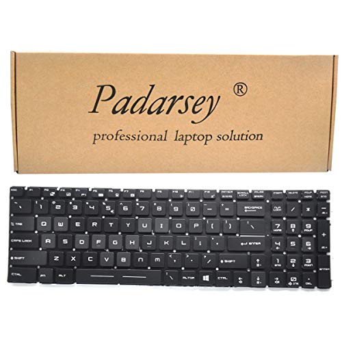 Padarsey Replacement US Blacklight Keyboard for MSI GS60 GS63 GS63VR GS70 GS72 GT62 GT62VR GT72 GT73VR GE62 GE62VR GE63 GE72 GE73 GE73VR PE60 PE62 PE70 GL62 GL72 GP62 GP72 WS60 WS70 WS72 Laptop