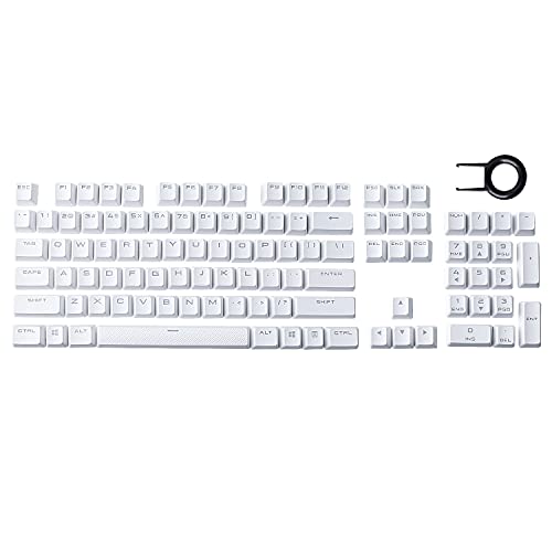 PBT Double-Shot Full Set 104 Key keycaps US Layout Replacement for Corsair K70 RGB MK.2 SE Mechanical Keyboard (White)