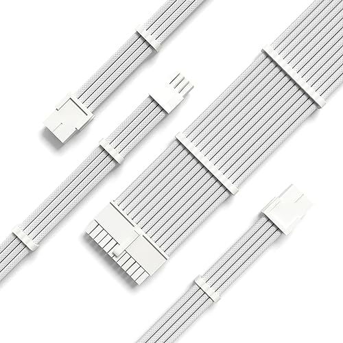 Pearl White PSU Extension Cable Kit