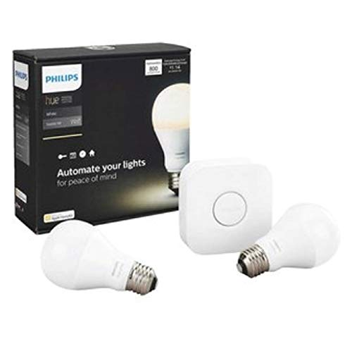 Philips Hue White A19 Smart Light Bulb Starter Kit