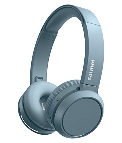 PHILIPS On-Ear Wireless Headphones with BASS Boost, Blue