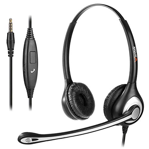 Phone Headset with Noise Cancelling & Call Controls