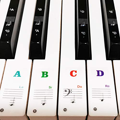 Silicone Piano Stickers Full Size Piano Notes Guide Learning Aid Set 61  Keys
