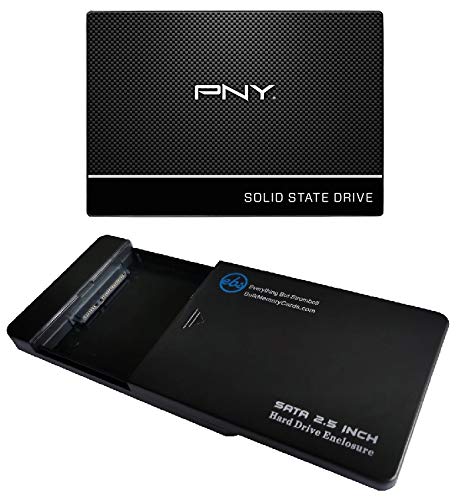PNY SSD 240GB CS900 2.5" Sata III Internal Solid State Drive SSD (SSD7CS900-240-RB) Bundle with (1) Everything But Stromboli SSD/HDD Enclosure USB 3.0