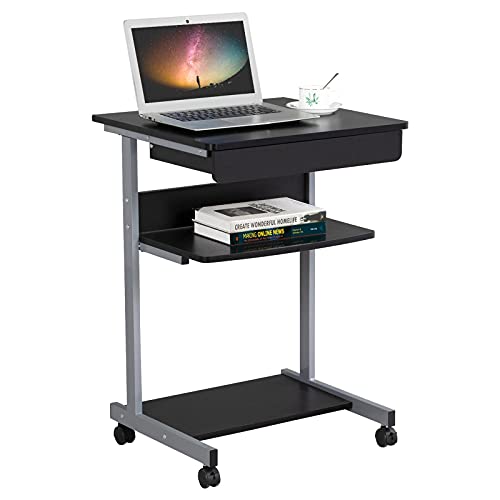 Portable Computer Desk Cart for Small Spaces