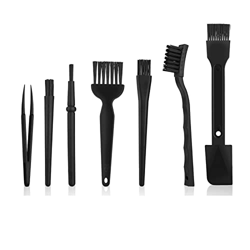 Handle Anti Static Brushes, Portable Nylon Cleaning Brushes and Tweezers  Keyboard Puller Wooden Brush Wiping Cloth Computer Keyboard Cleaning Brush  Kit- Set of 11 