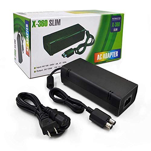 Power Supply for Xbox 360 Slim,YUDEG AC Adapter Replacement Charger Brick with Cable for for Xbox 360 Slim Console