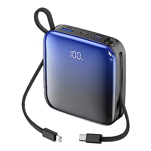 Powerful Portable Charger with Built-in Cables
