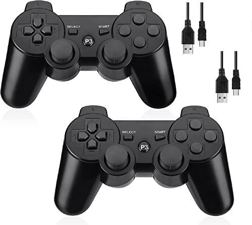 Prodico Wireless Controller for PS-3,Double Shock Rechargeable Analog Joystick Remote for PS-3 2 Pack