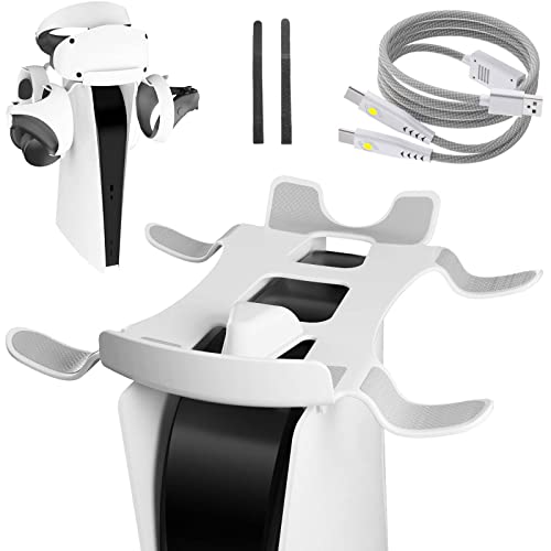 PS VR 2 Headset Stand with Charger Cable & Tie Cable