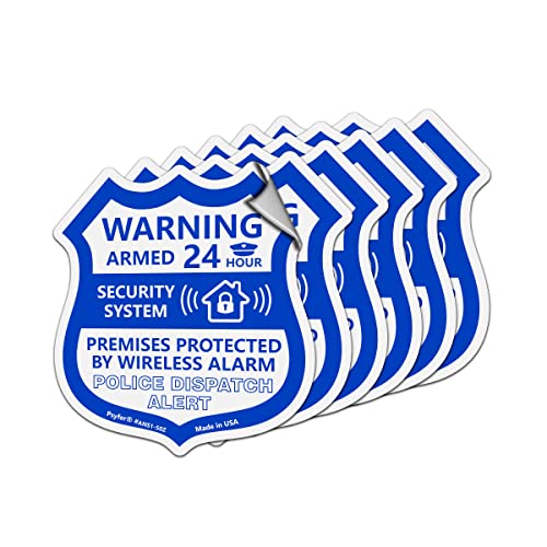 Psyfer® 6 Pack - Alarm Security Outdoor Window Stickers