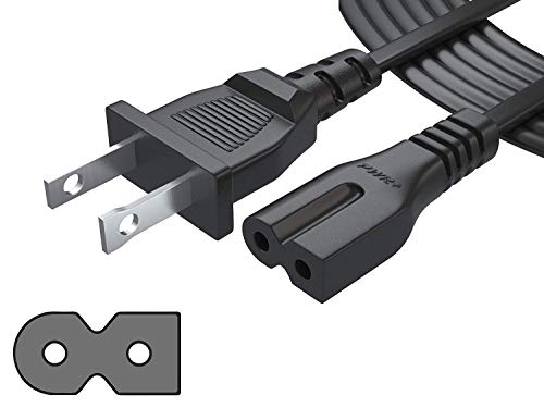 Pwr Extra Long 12Ft 2 Prong Polarized-Power-Cord for Vizio-LED-TV Smart-HDTV D-E-M-Series Others 2 Slot Adapter-AC-Wall-Cable: IEC-60320 IEC320 C7 to NEMA 1-15P