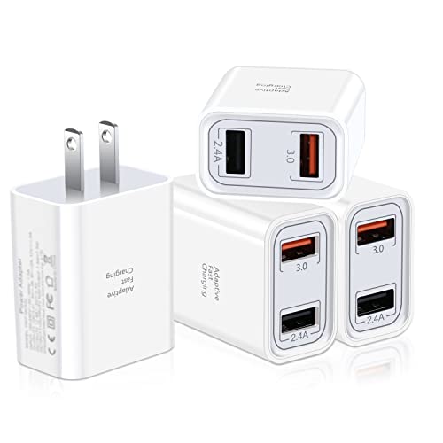 QC 3.0 Wall Charger, Pofesun 4Pack 30W Quick Charge 3.0 Fast Charging USB Wall Charger Adapter