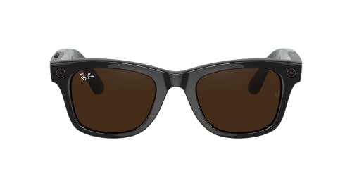 Ray-Ban Stories | Wayfarer Square Smart Glasses, Black/Transitions Clear to Brown Quartz, 50 mm