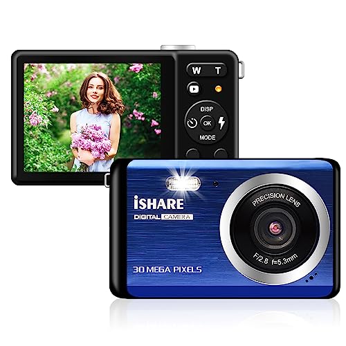Rechargeable 30MP Point and Shoot Camera for Photography